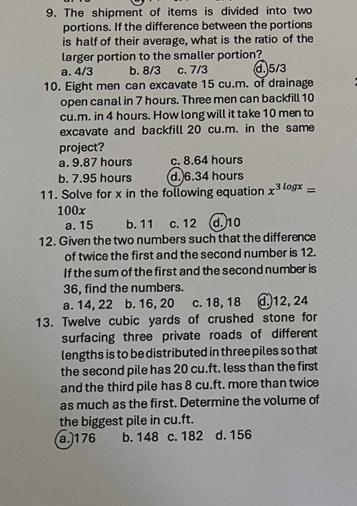 Solved: The shipment of items is divided into two portions. If the ...