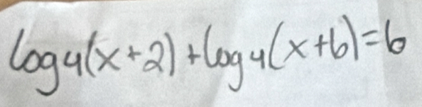 log _4(x+2)+log _4(x+6)=6