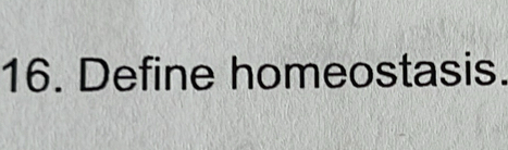 Define homeostasis.