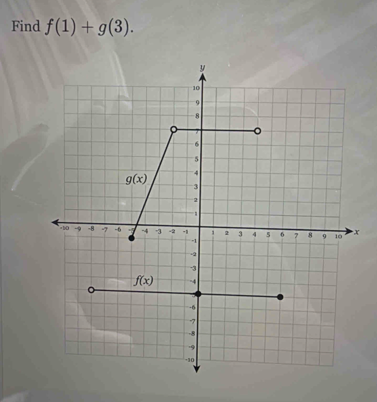 Find f(1)+g(3).