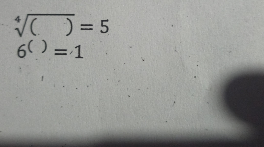 sqrt[4](())=5
6( ) =1  □ /□  