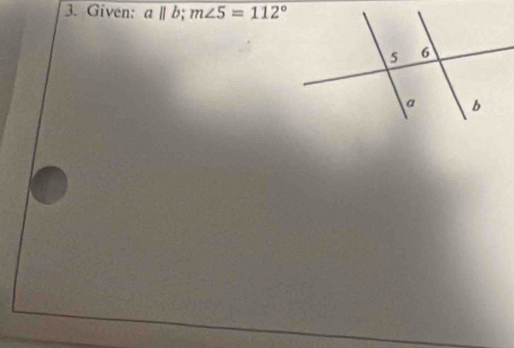 Given: allb; m∠ 5=112°