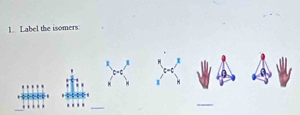 Label the isomers
x. - 
_ 
_