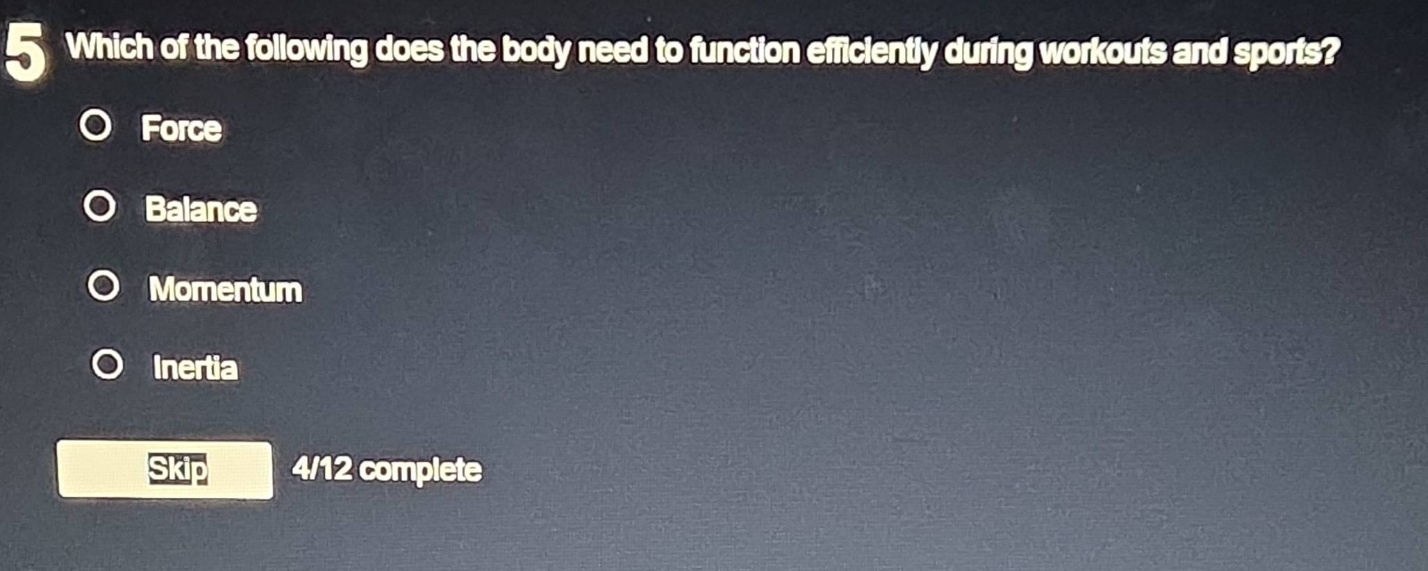 Solved: Which of the following does the body need to function ...