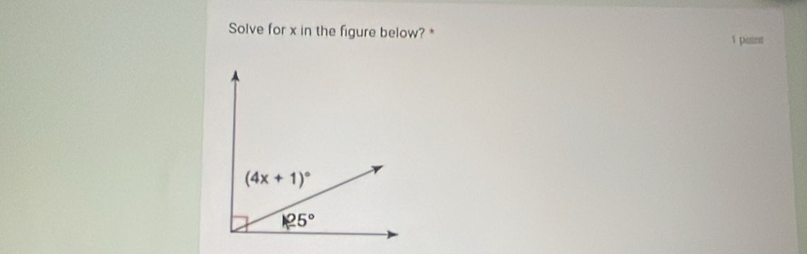 Solve for x in the figure below? * 1 paint