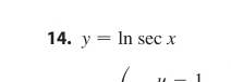 y=ln sec x
u-1