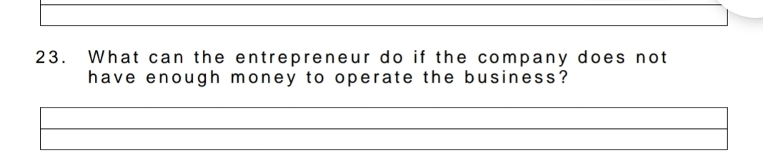 What can the entrepreneur do if the company does not 
have enough money to operate the business?