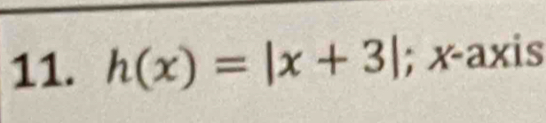 h(x)=|x+3|; x-axis