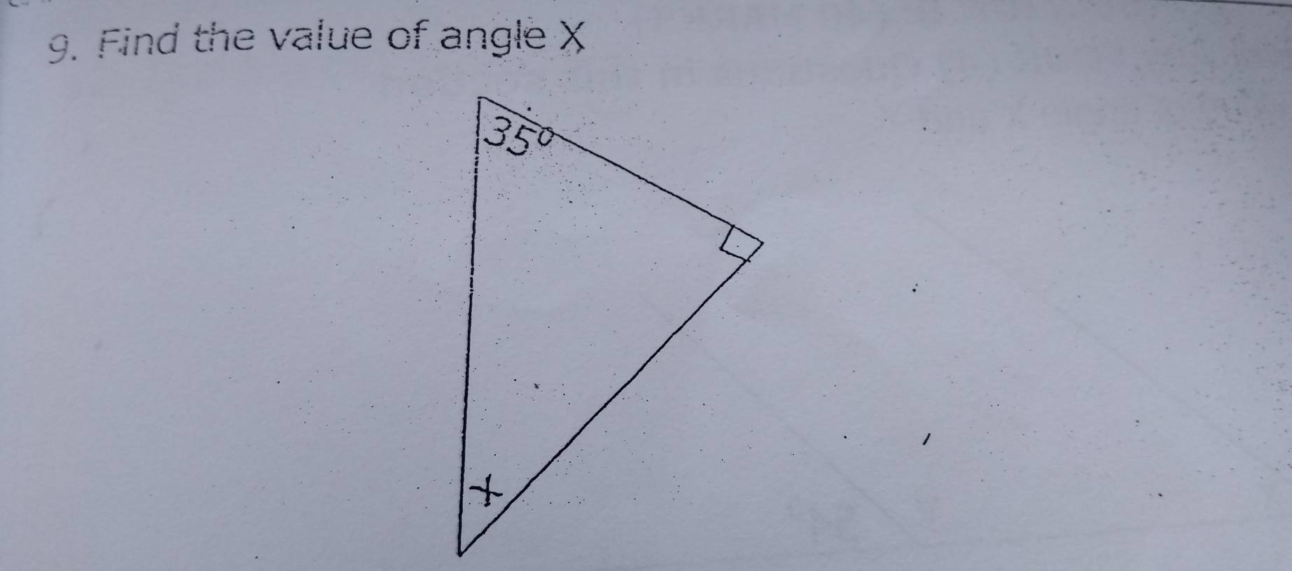 Find the value of angle X