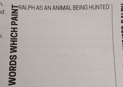 RALPH AS AN ANIMAL BEING HUNTED 
d.