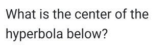 What is the center of the 
hyperbola below?