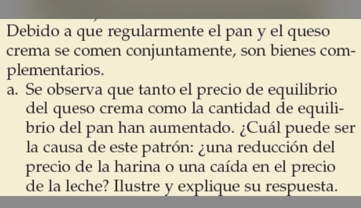 Solved: Debido a que regularmente el pan y el queso crema se comen ...