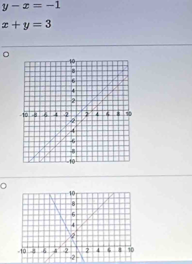 y-x=-1
x+y=3
。
o