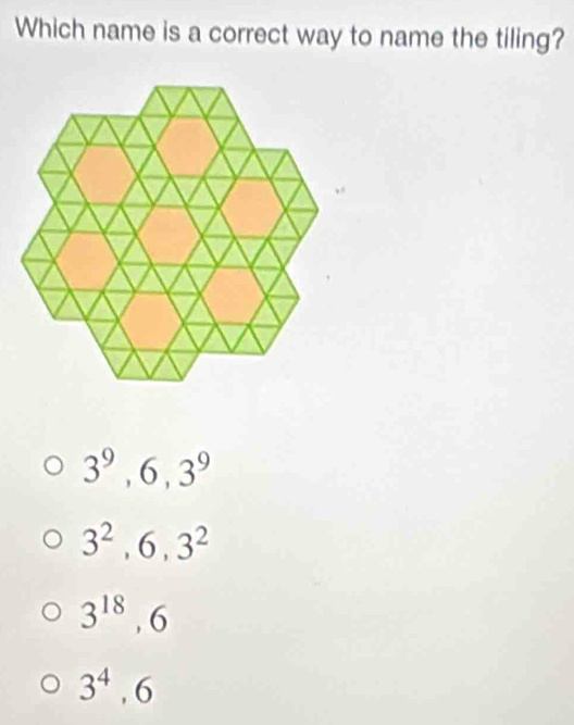 Which name is a correct way to name the tiling?
3^9, 6, 3^9
3^2, 6, 3^2
3^(18), 6
3^4, 6