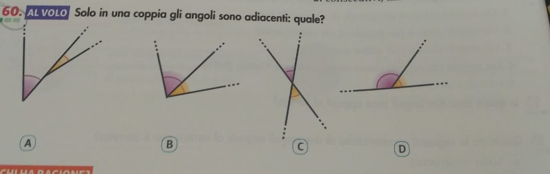 AL VoLo Solo in una coppia gli angoli sono adiacenti: quale?
A
B
D