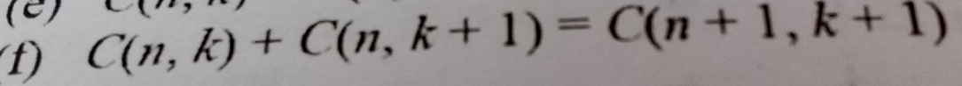 C(n,k)+C(n,k+1)=C(n+1,k+1)