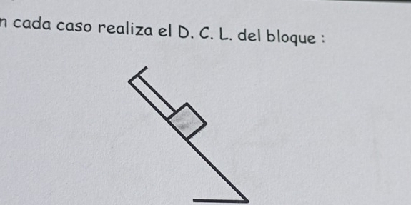 cada caso realiza el D. C. L. del bloque :