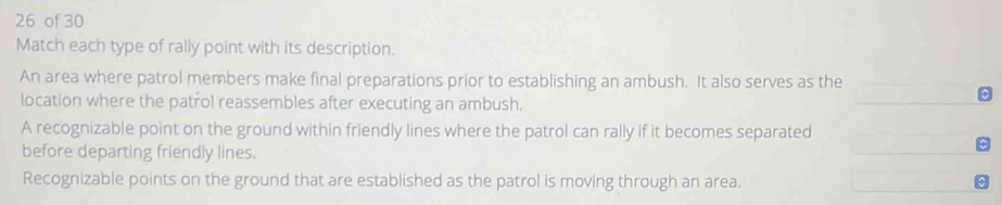 Solved: of 30 Match each type of rally point with its description. An ...