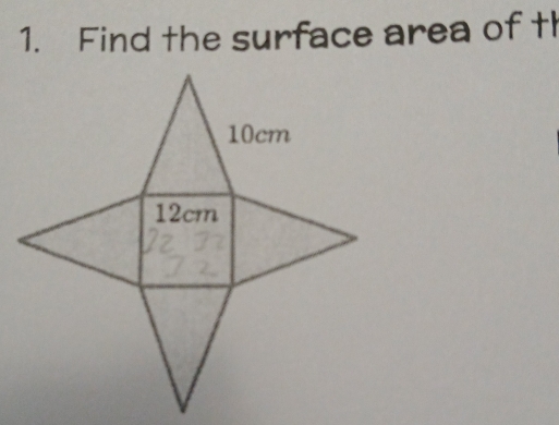 Find the surface area of th