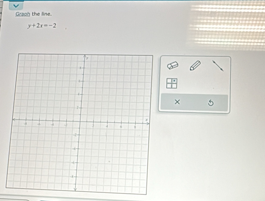 Graph the line.
y+2x=-2
×