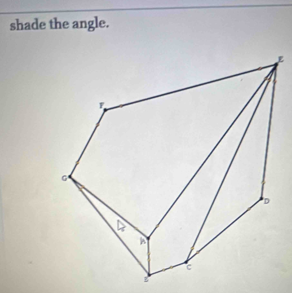 shade the angle.