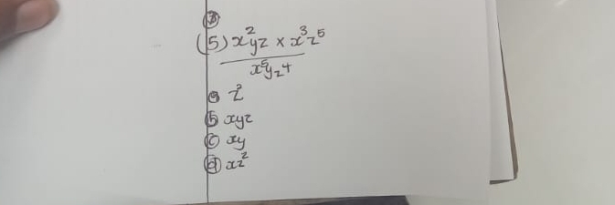 15  (x^2yz* x^3z^5)/x^5yz^4 
⑥ xyz
do xy
xz^2