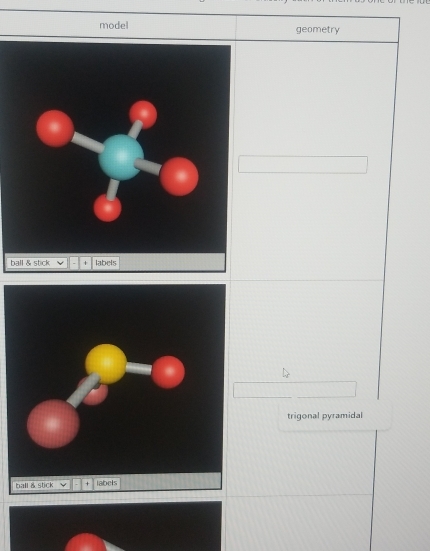 model geometry
b
trigonal pyramidal