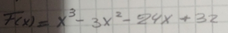 F(x)=x^3-3x^2-24x+32