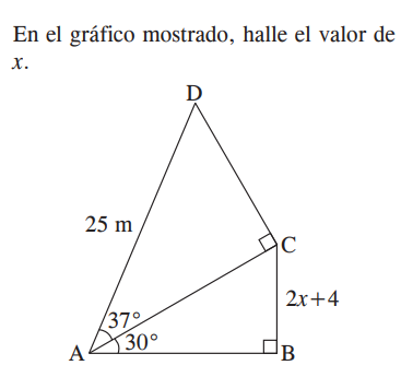 En el gráfico mostrado, halle el valor de
x.