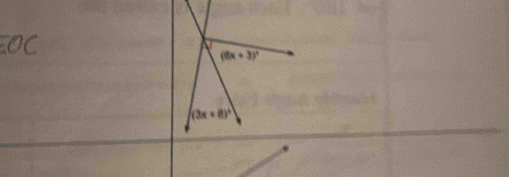 (6x+3)^circ 
(3x+8)^circ 