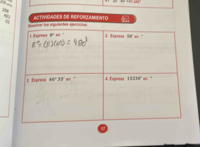 45°=41.345°
1 6 mm
288
483 ACTIVIDADES DE REFORZAMIENTO
02
los siguientes ejercicios.