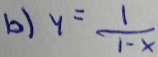 y= 1/1-x 