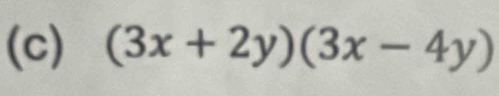 (3x+2y)(3x-4y)