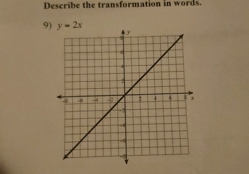 Describe the transformation in words.
9)