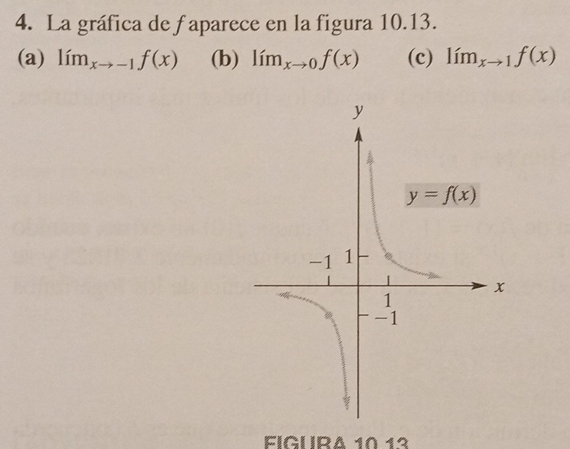 La gráfica de f aparece en la figura 10.13.
(a) lim_xto -1f(x) (b) lim_xto 0f(x) (c) lim_xto 1f(x)
FIGURA 10 13