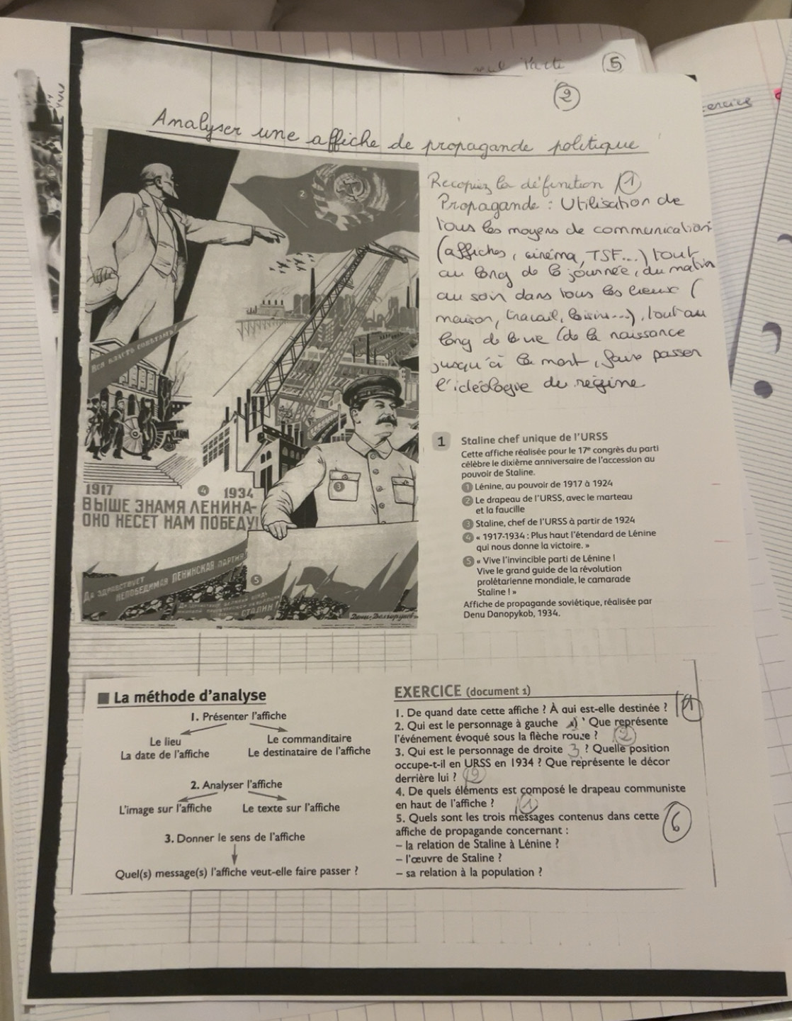 Affiche de propagande chef soviétique Banque d'images noir et blanc - Alamy