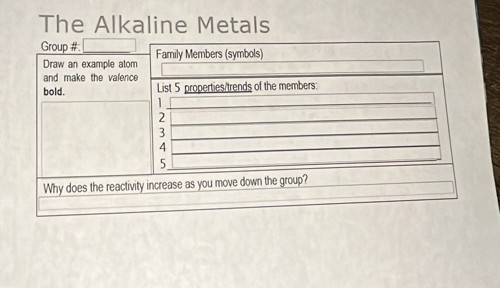 The Alkaline Metals