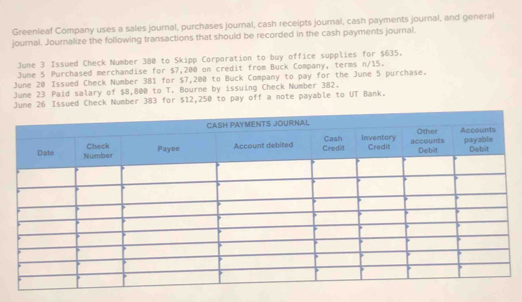 Solved: Greenleaf Company uses a sales journal, purchases journal, cash ...