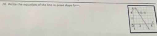 Write the equation of the line in point slope form.