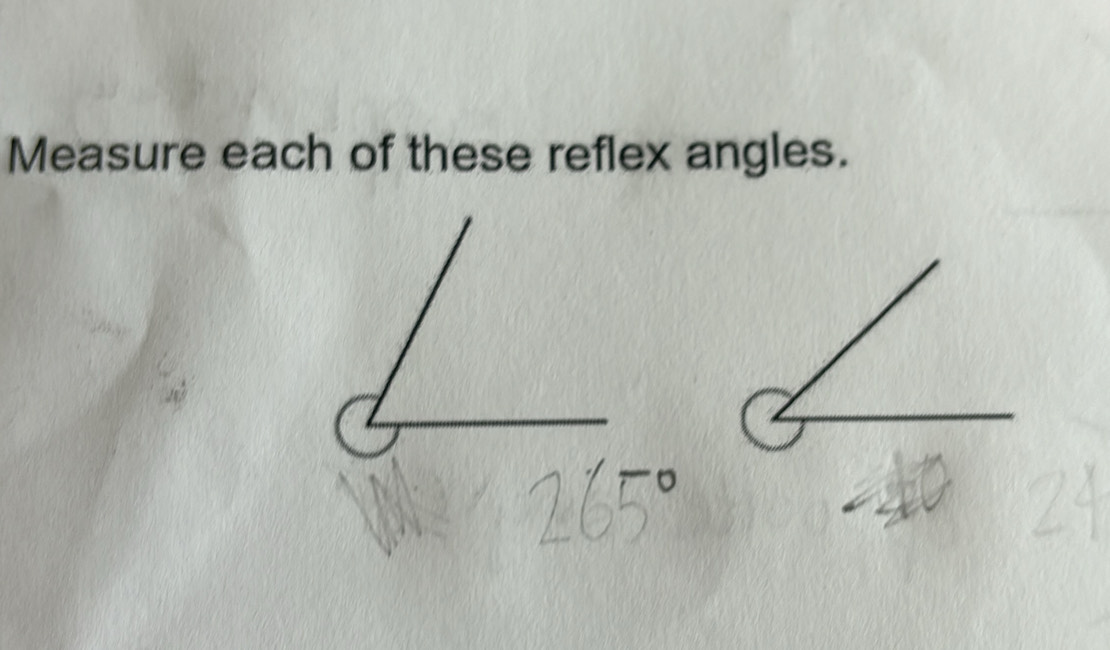 Measure each of these reflex angles.