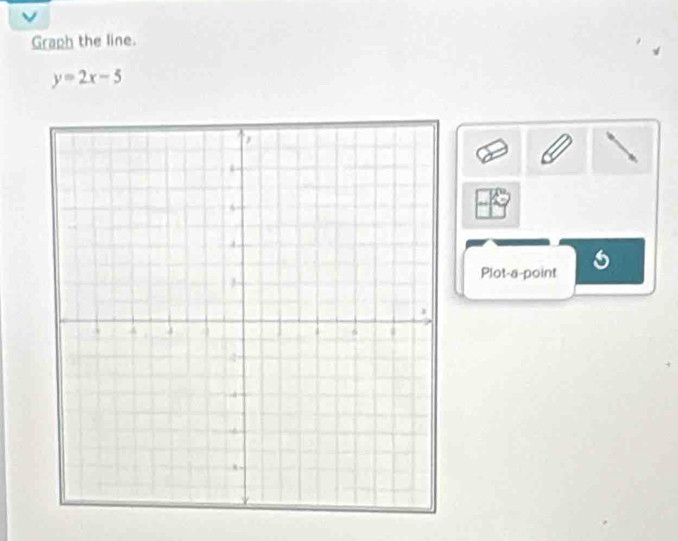 Graph the line.
y=2x-5
Plot-a-point 6