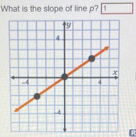 What is the slope of line p? 1
R