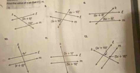 Find the value of x so that £□m.
9.
8.
10. 11. 12.