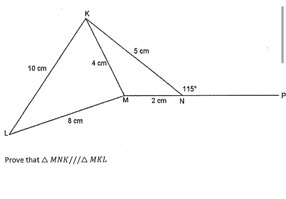 Prove that △ MNK///△ MKL