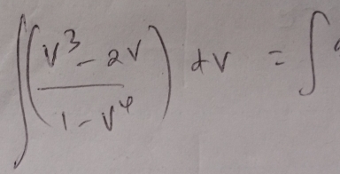 ∈t ( (u^3-2v)/1-v^2 )dv=∈t