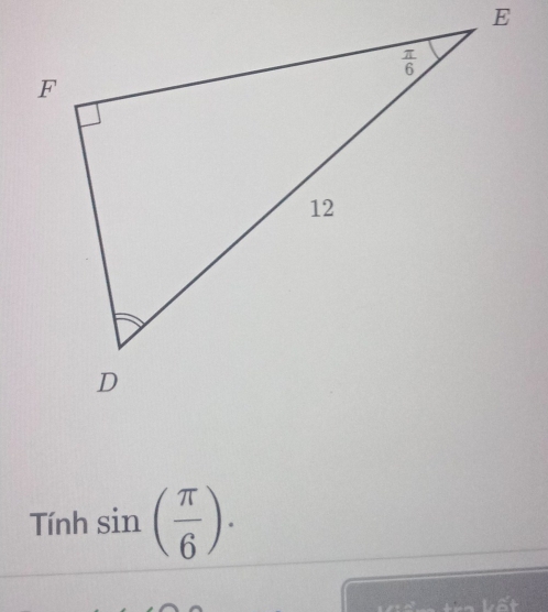 Tính sin ( π /6 ).