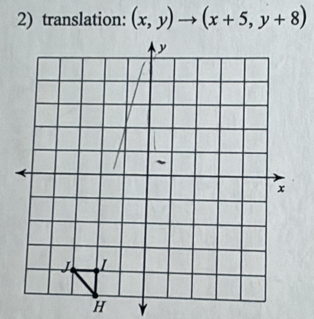 translation: (x,y)to (x+5,y+8)
H v