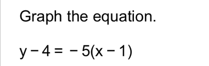 Graph the equation.
y-4=-5(x-1)