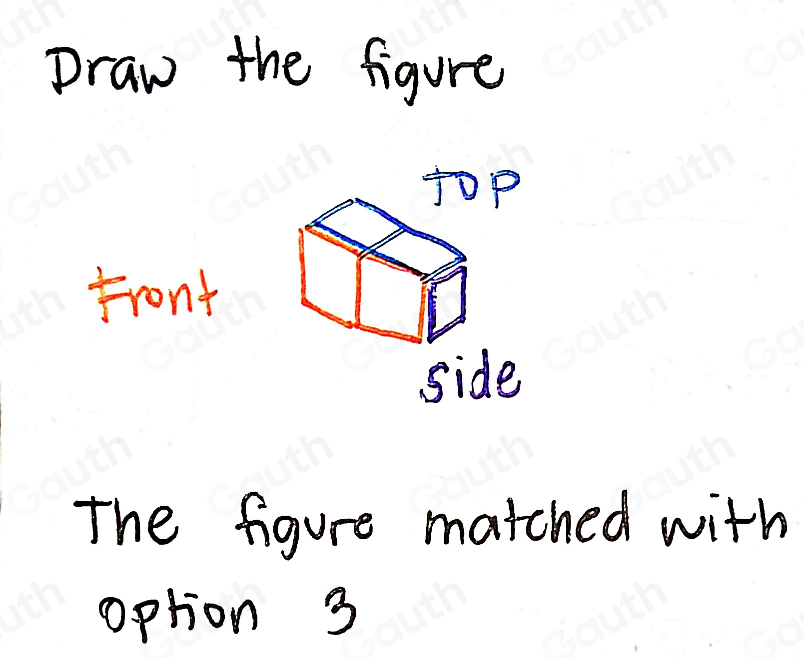 Solved: Draw the figure shown in the front, top, and side views. Front ...