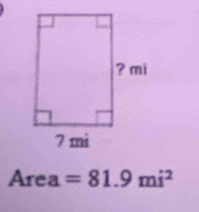 Area =81.9mi^2